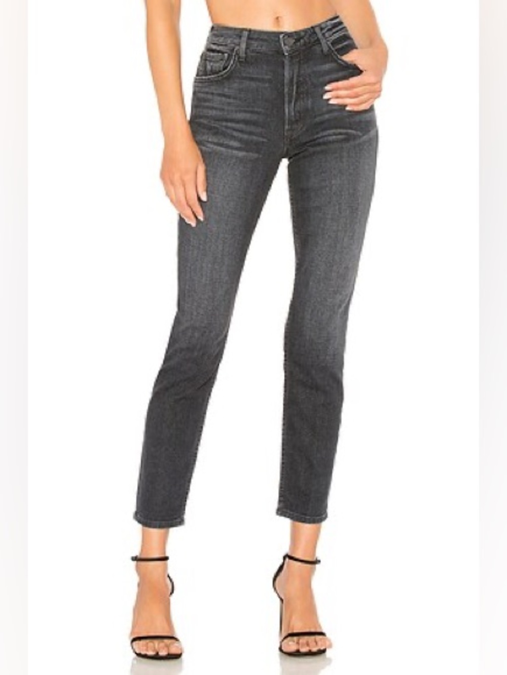 GRLFRND Kiara Washed black High-Rise Denim Jean